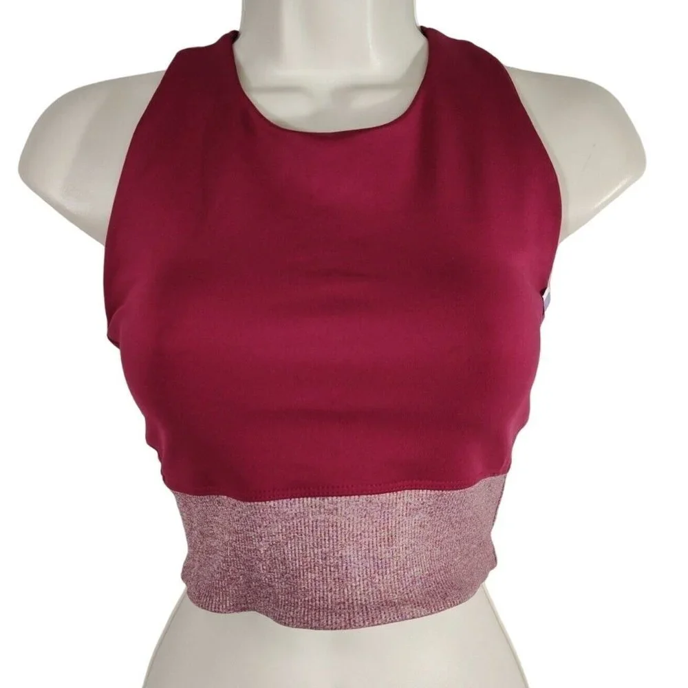Eleven Venus Williams Workout Shine Racerback Tennis Sports Bra Size S Red NWOT - Picture 1 of 8